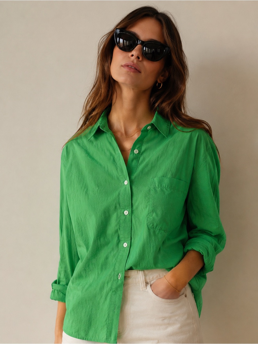 Weekend | Kelly Green Oversized Button-Down Shirt NWOT